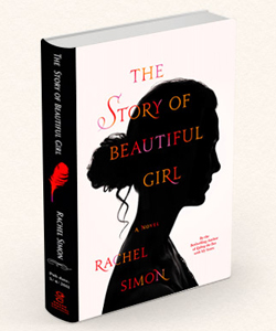 The Story of a Beautiful Girl by Rachel Simon book cover features a silhouette profile of a young girl with developmental disabilities