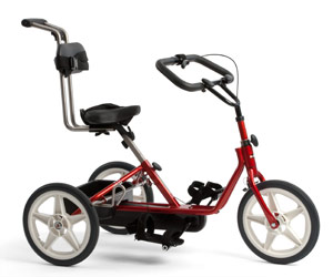 A side view of the Rifton special needs adaptive bike