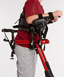 Improper positioning of arm prompts on a gait trainer