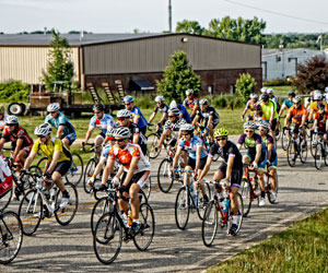 A group of bicyclists competing during the Tour D’Oconee