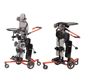 The Size 2 Rifton Stander shown in supine and prone configurations