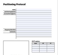 A sample positioning protocol form from Rifton