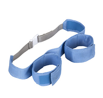 light blue Rifton Wave bath chair leg strap