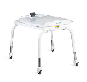 A tub transfer base for the Rifton Wave bath chair