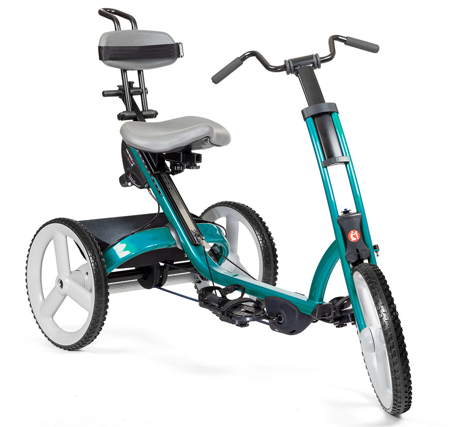 The Rifton Adaptive Tricycle in teal